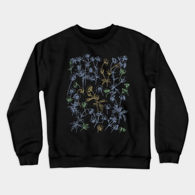 Wildflower Collection | Floral Flowers Plants Botany Crewneck Sweatshirt by encycloart